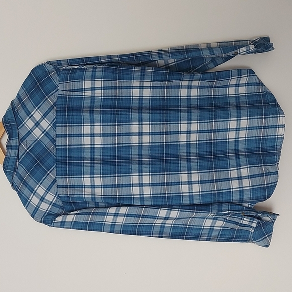 Rails Lennox Navy Yale White Plaid Brushed Cotton Shirt Size Medium - Picture 3 of 8